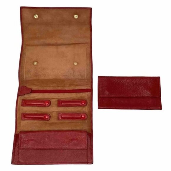 Gigliod'Oro Italian Leather Tri-Fold Wallet Burgundy Oxblood Fold Over Organizer - Picture 4 of 9